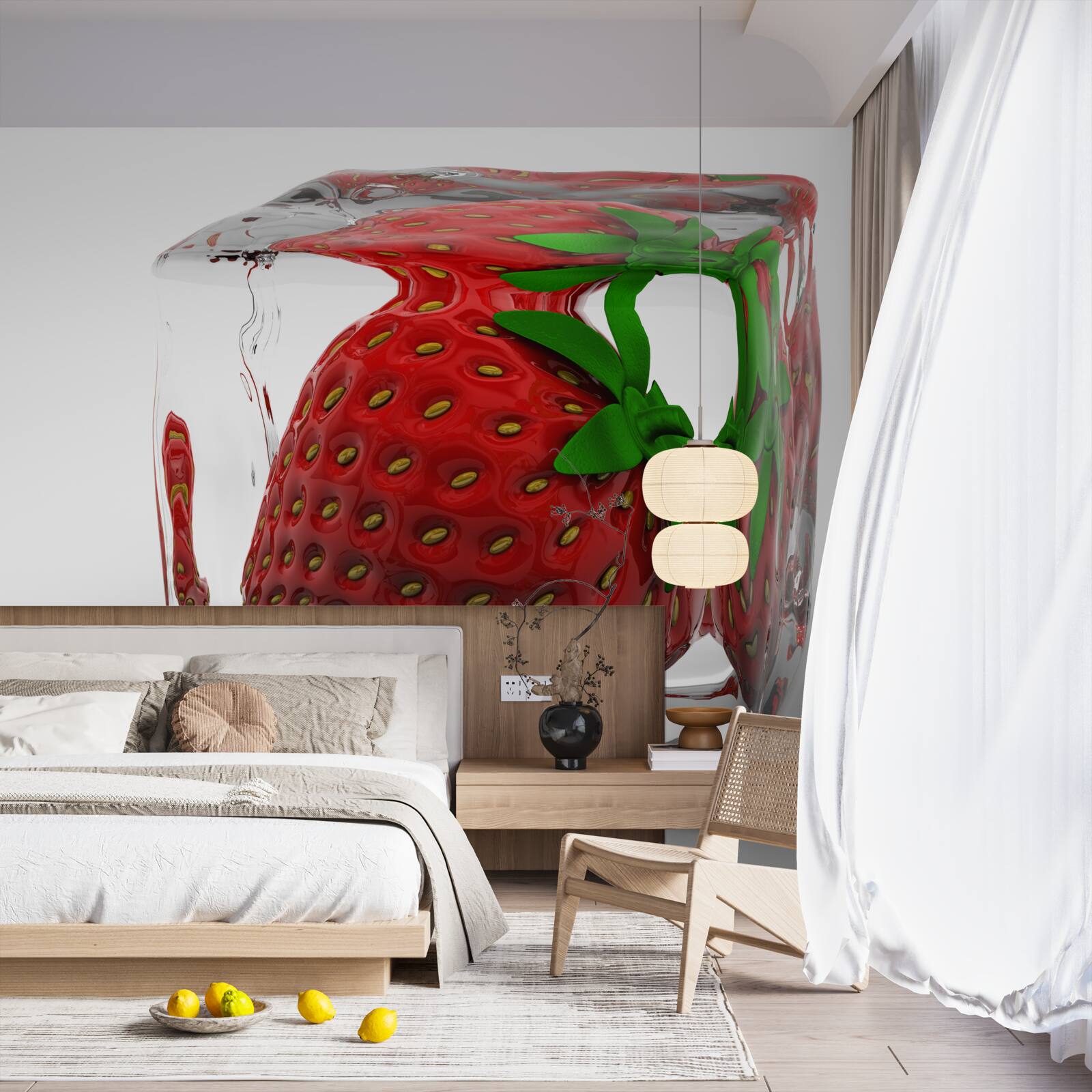 Papier peint fraises congelées