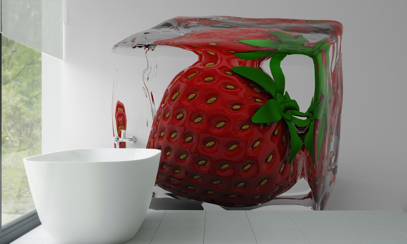 Papier peint fraises congelées