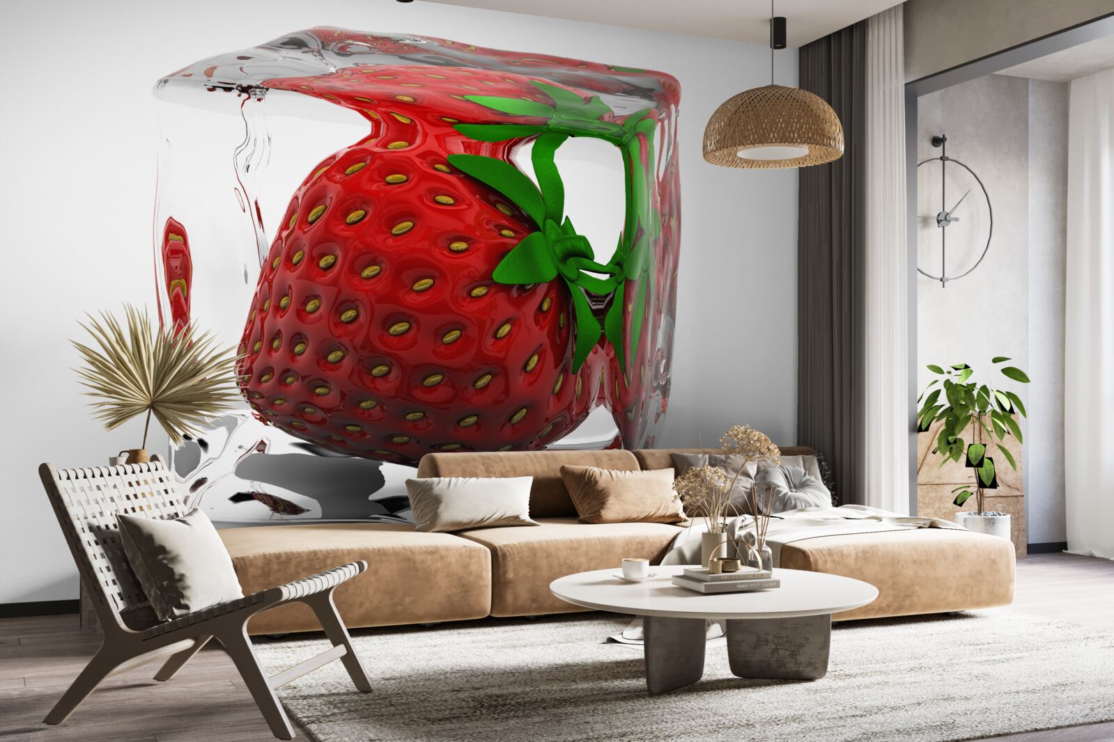 Papier peint fraises congelées