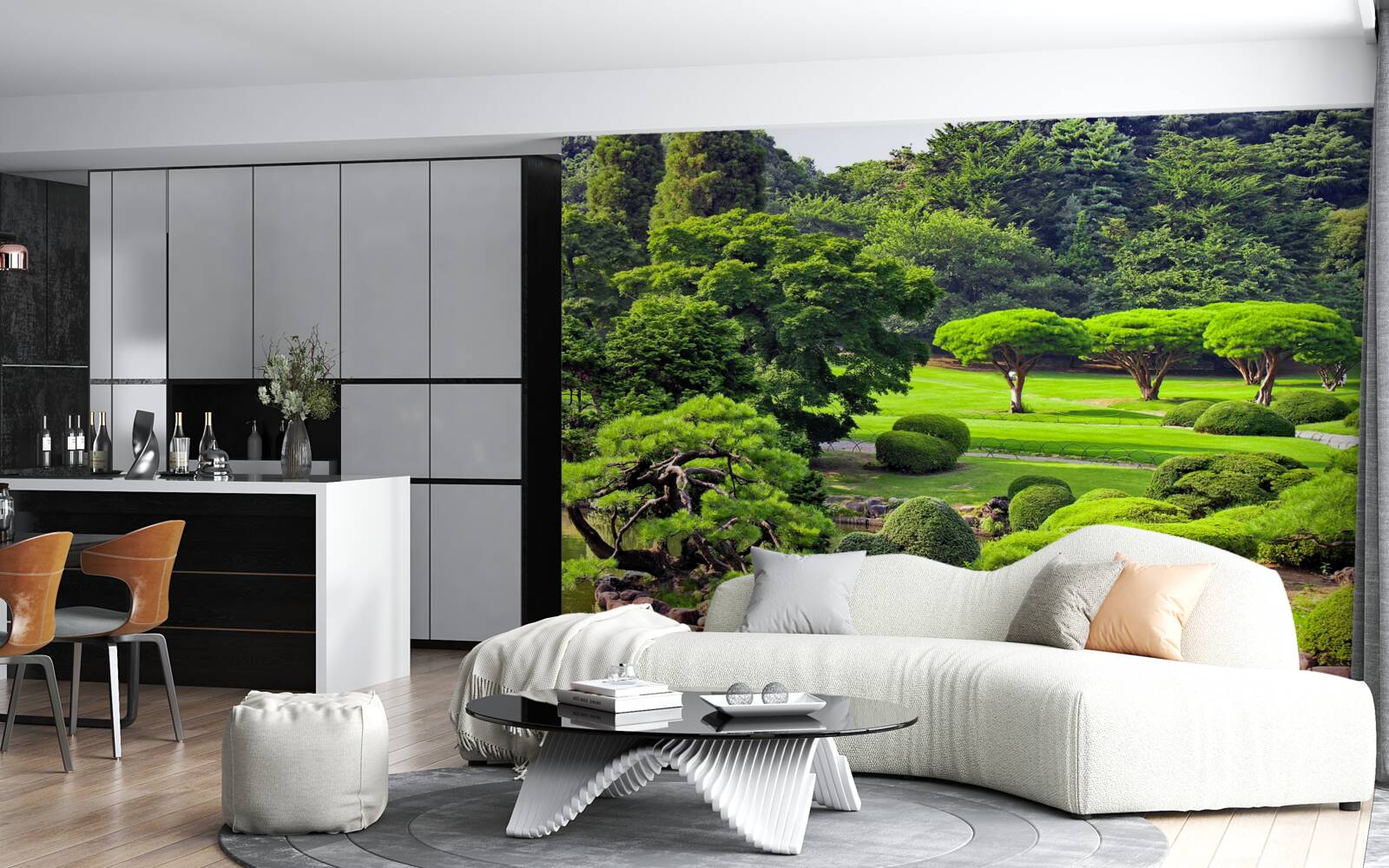 Papier peint des jardins couverts de verdure en été