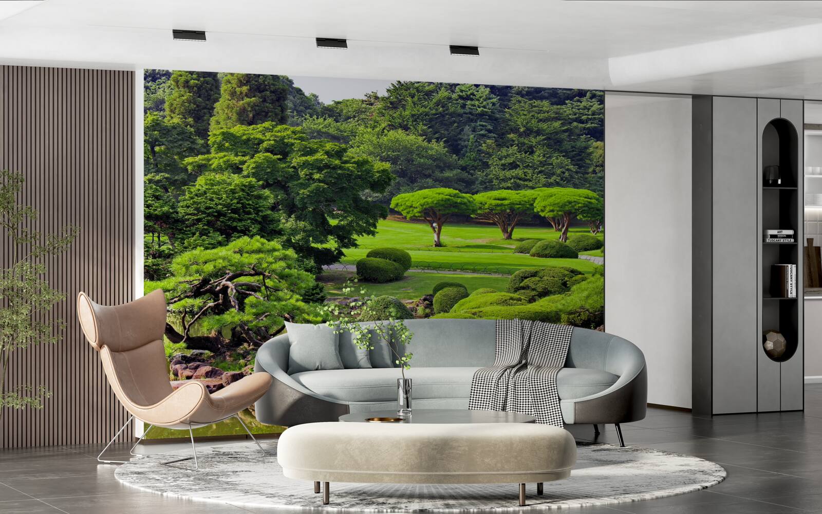 Papier peint des jardins couverts de verdure en été