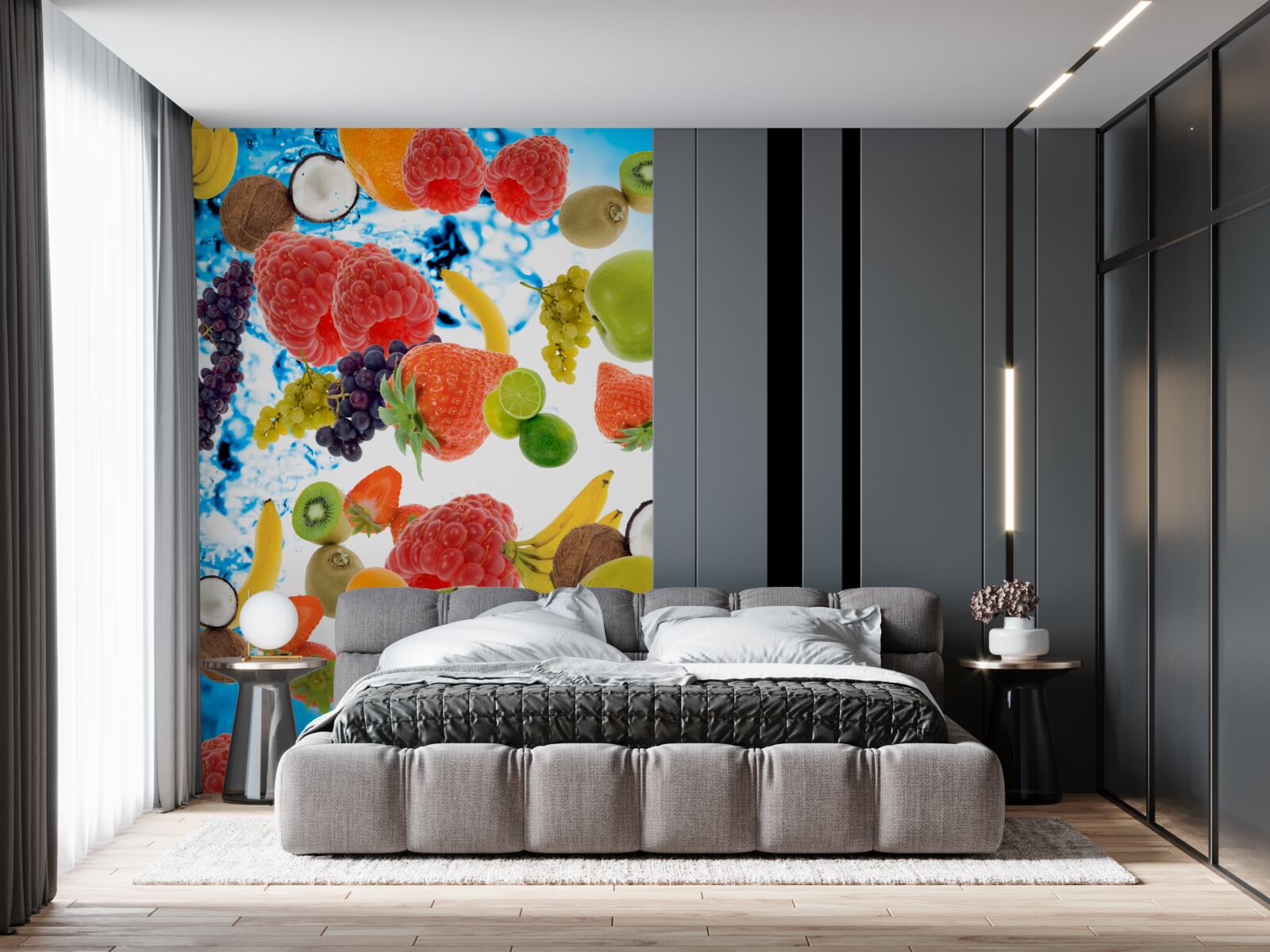 Papier peint fruits frais d'été dans de l'eau