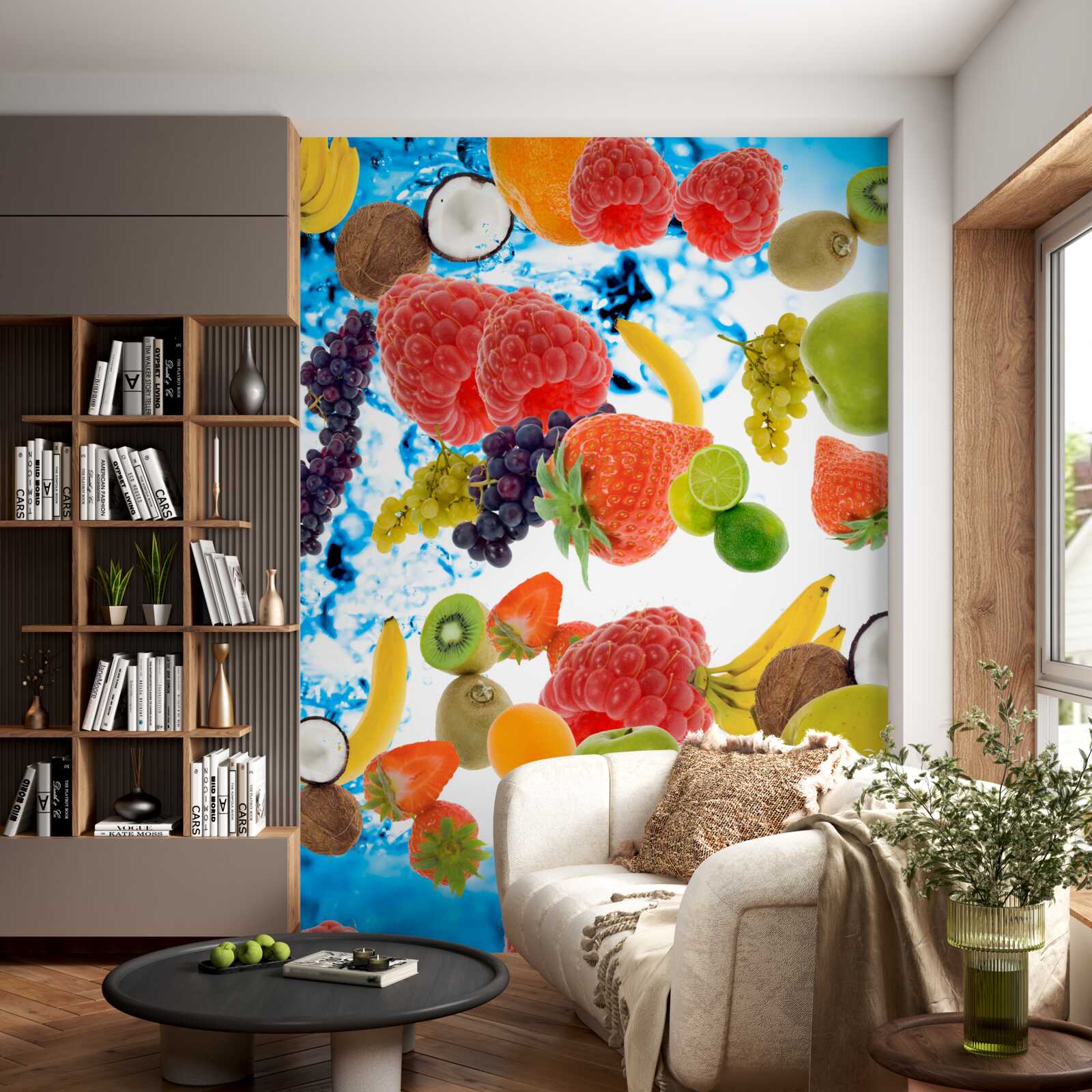 Papier peint fruits frais d'été dans de l'eau