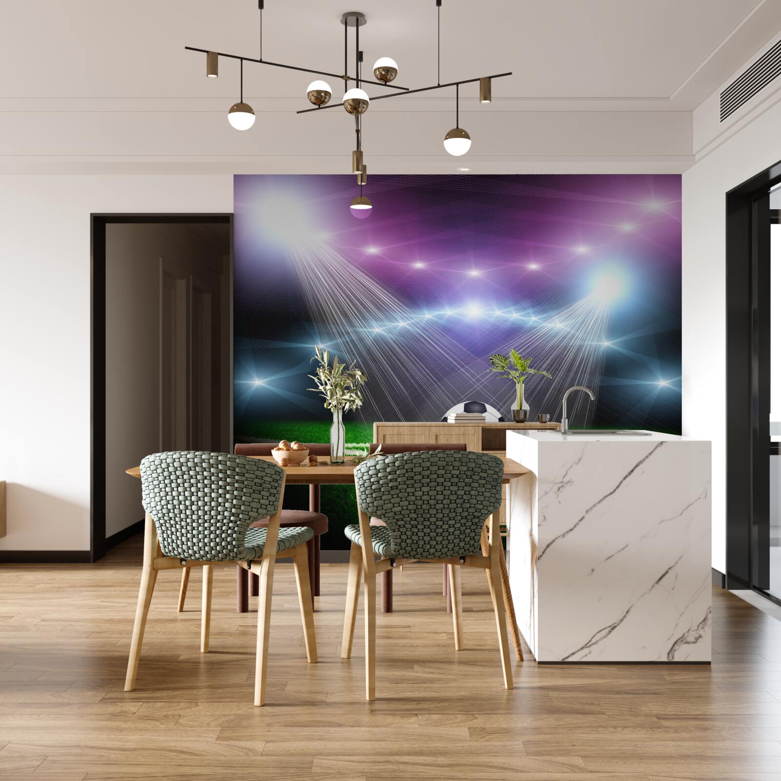 Papier peint le football sous les feux de la rampe