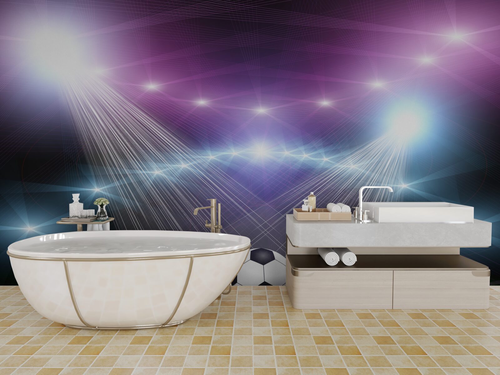 Papier peint le football sous les feux de la rampe