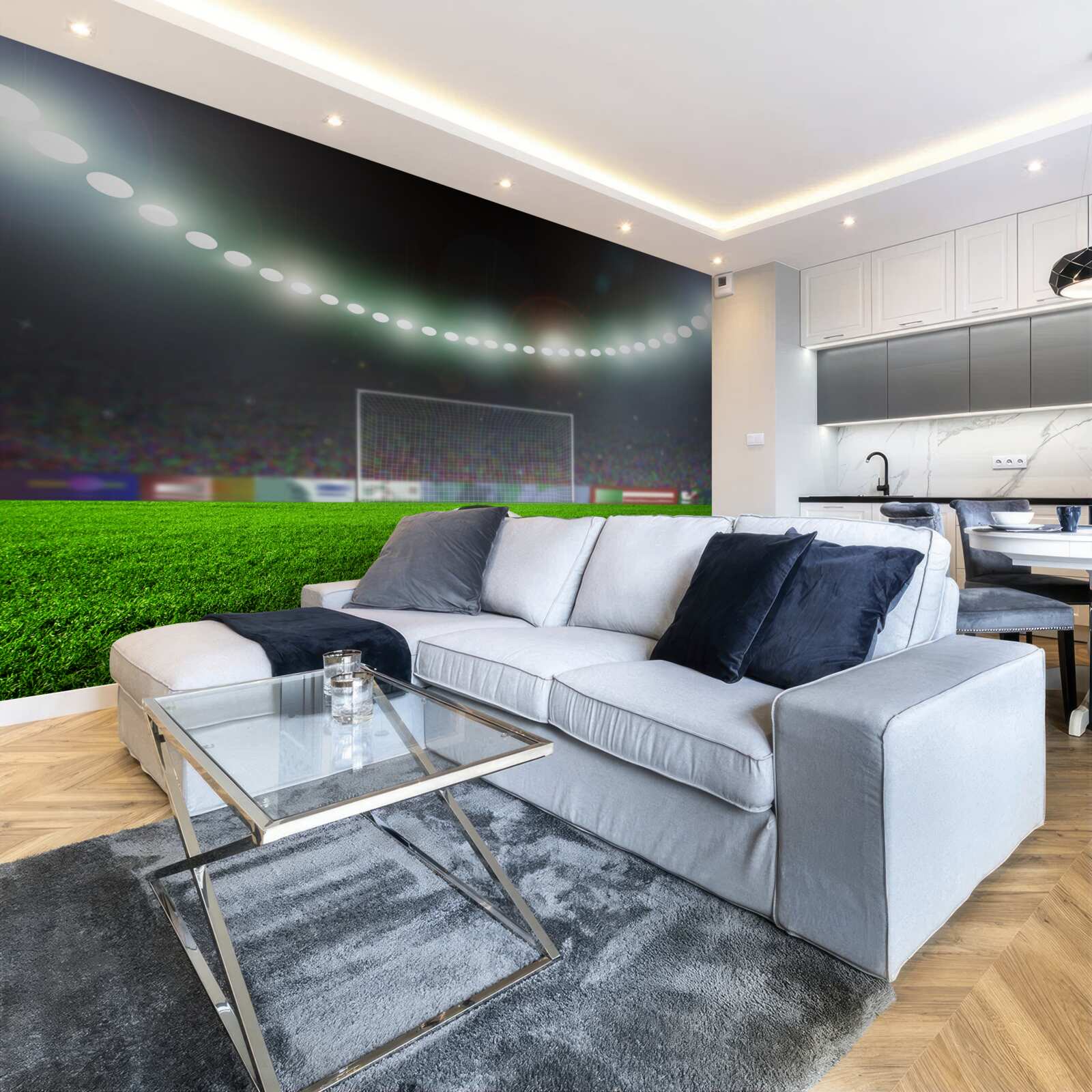 Papier peint le ballon vole vers le but