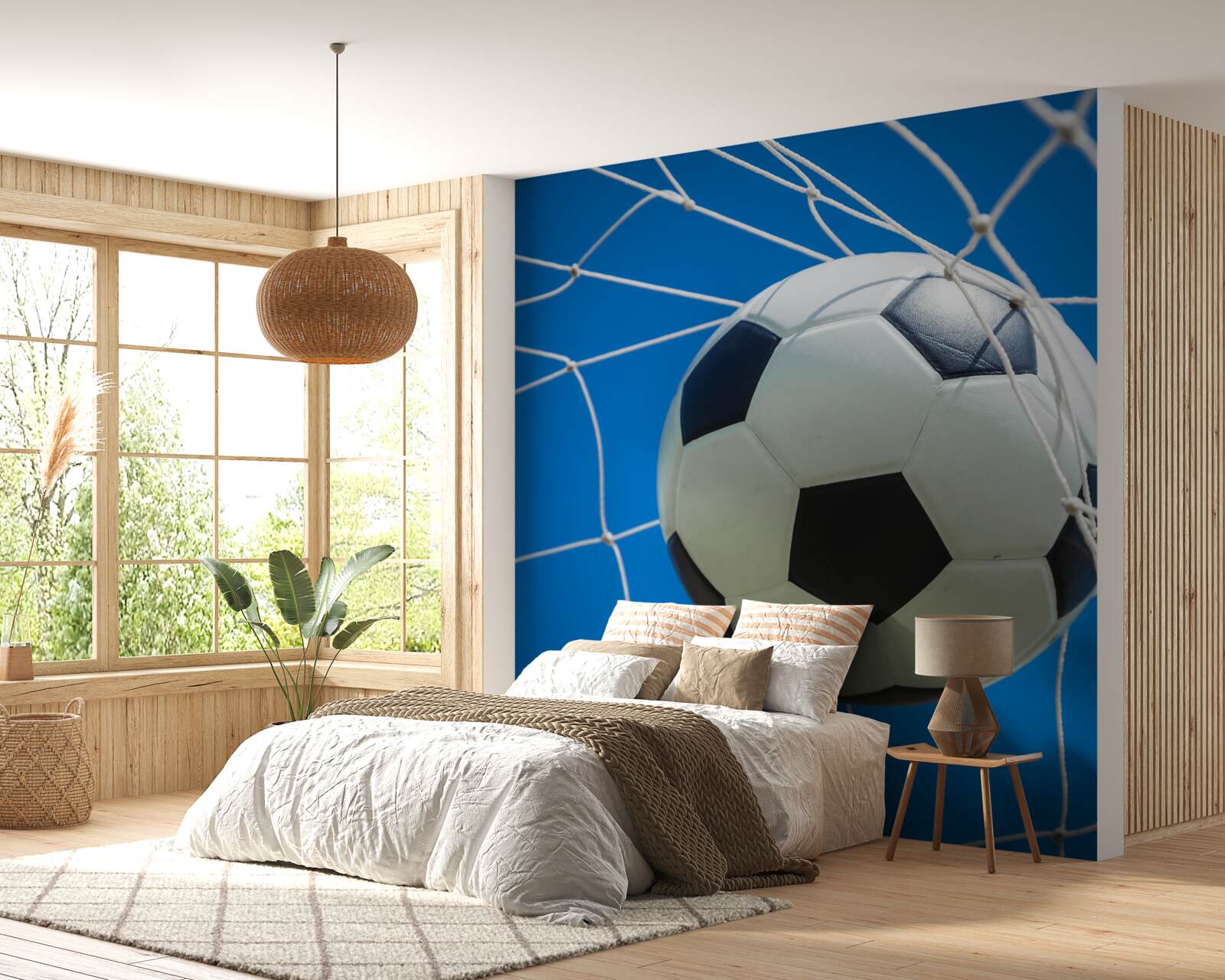 Papier peint ballon dans le but