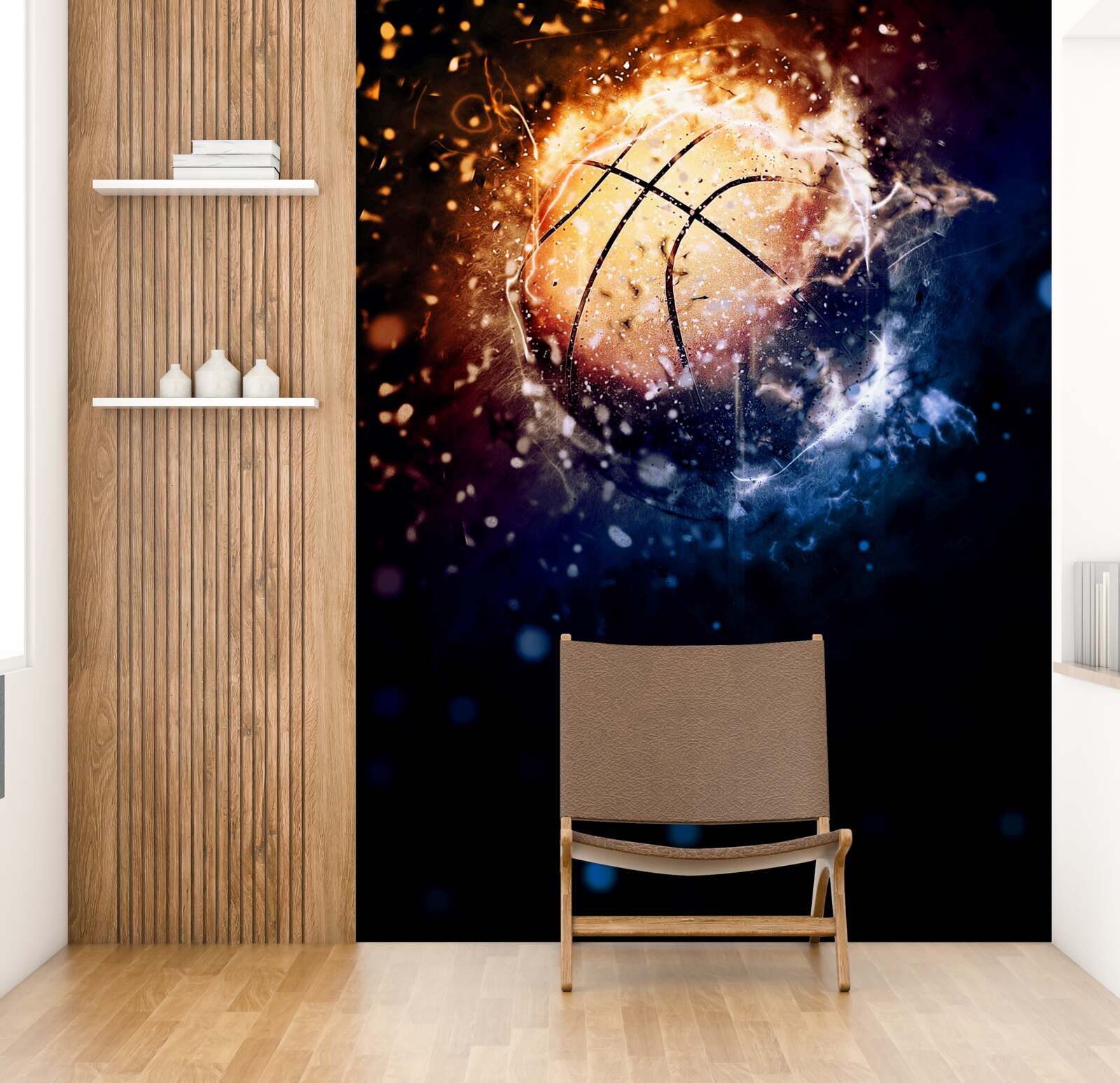 Papier peint basket-ball en feu