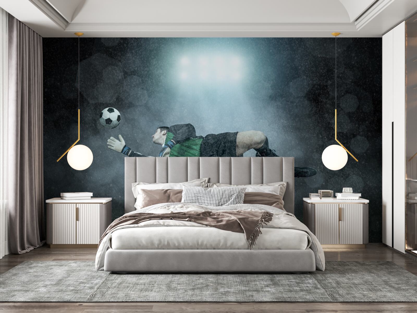 Papier peint le gardien de but intercepte le ballon en vol