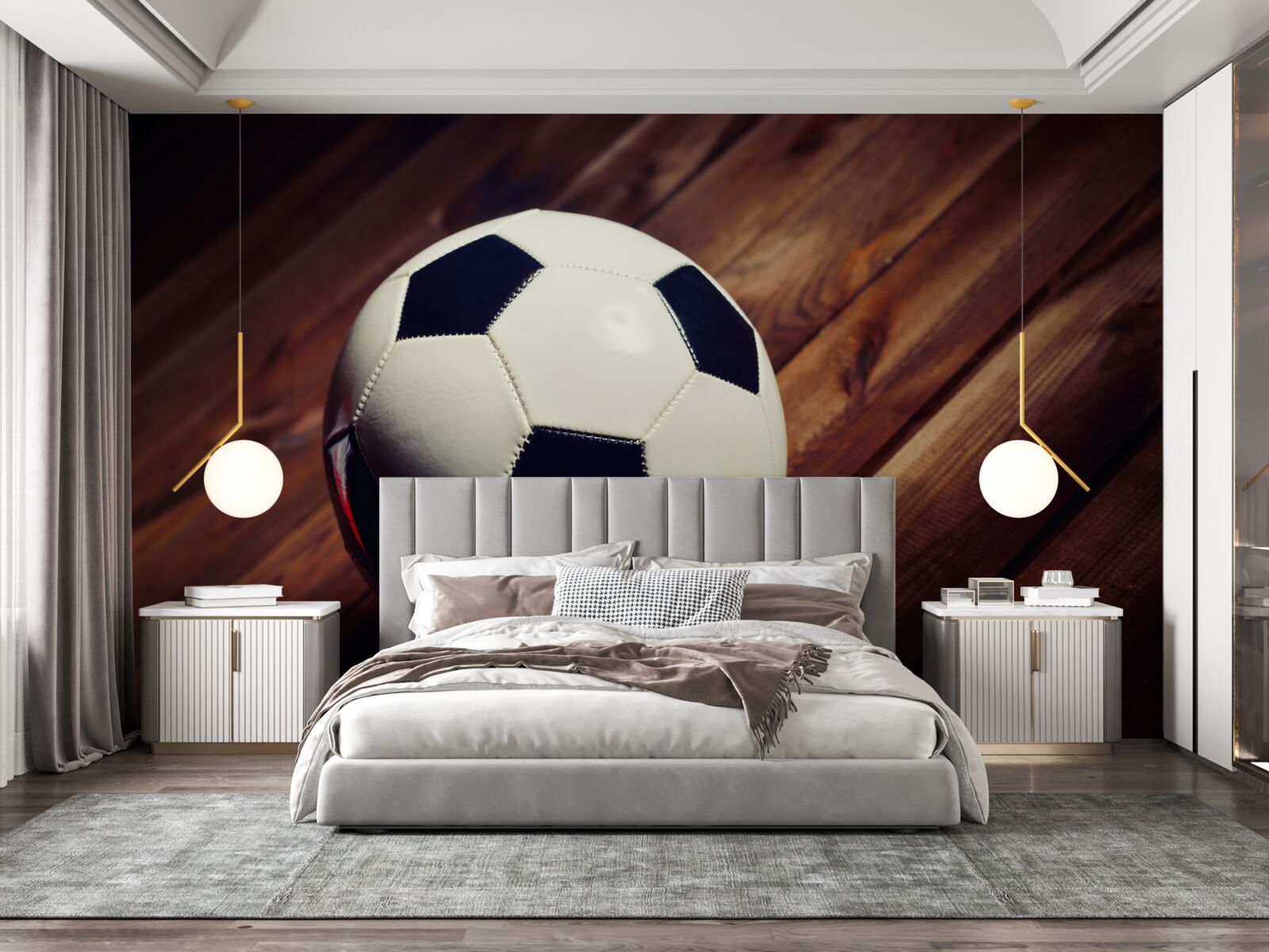 Papier peint football sur une branche d'arbre