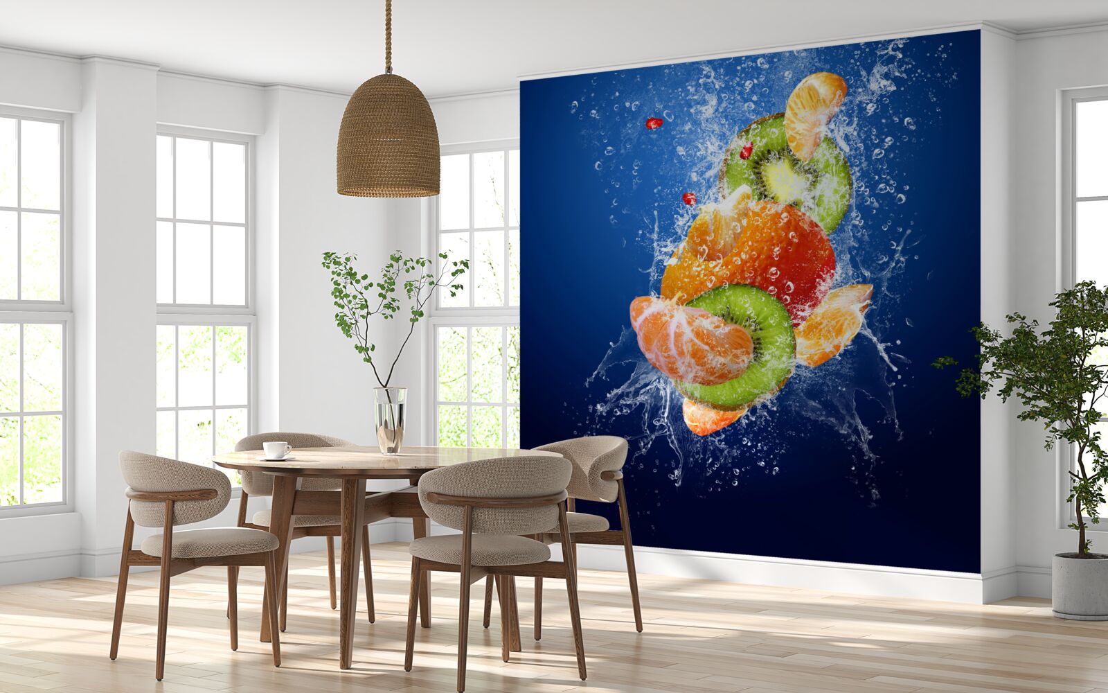 Papier peint Cocktail de fruits au kiwi et à la mandarine