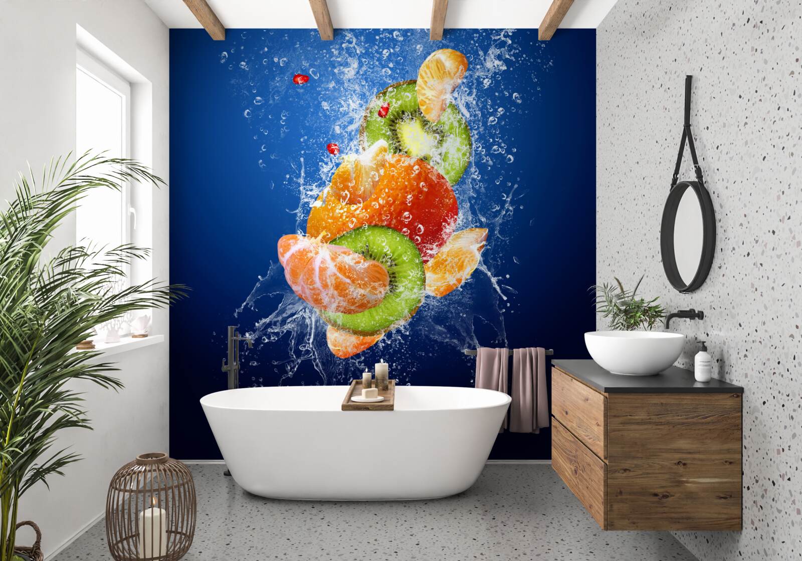 Papier peint Cocktail de fruits au kiwi et à la mandarine