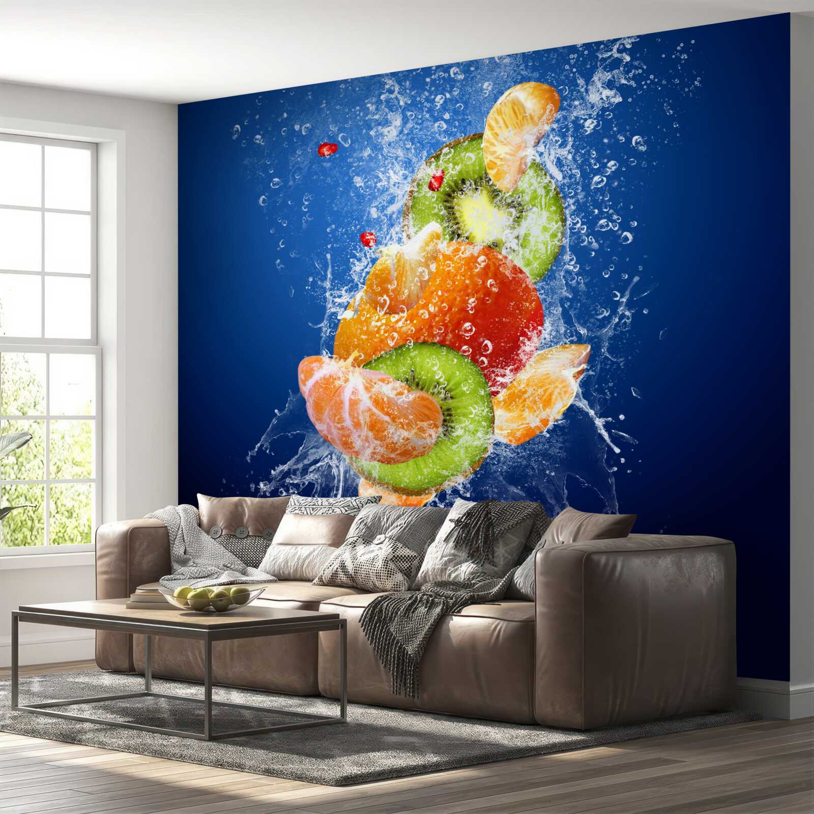 Papier peint Cocktail de fruits au kiwi et à la mandarine