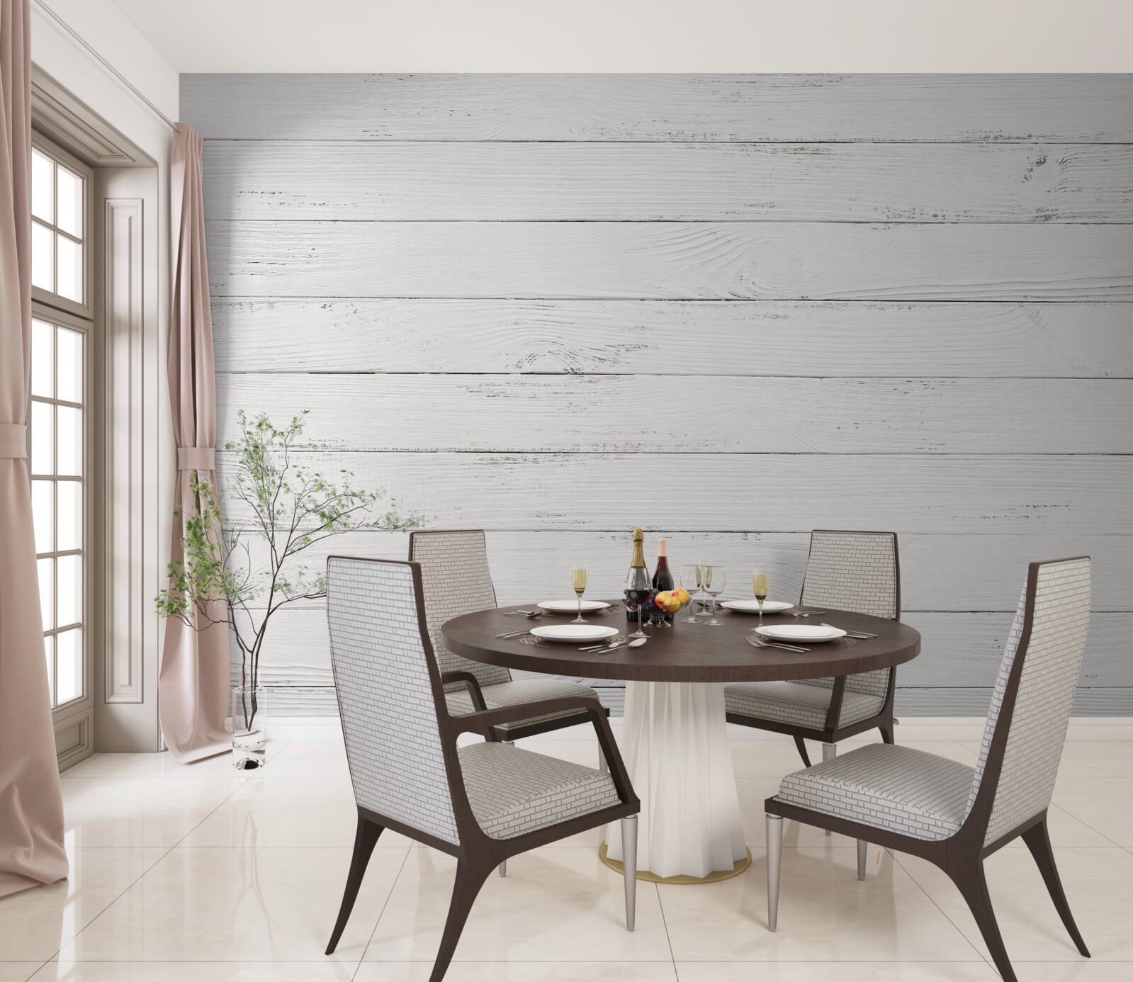 Papier peint tableaux blancs disposés horizontalement