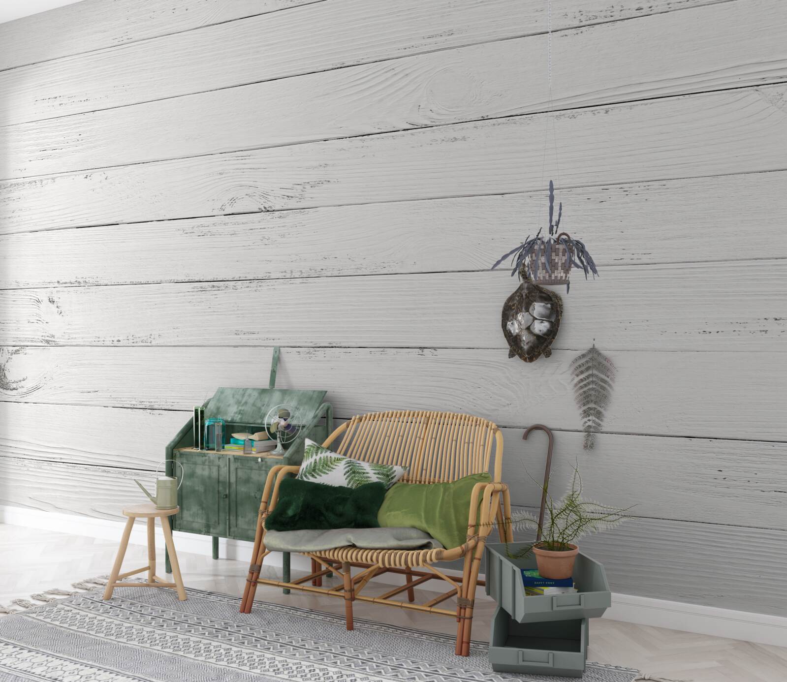 Papier peint tableaux blancs disposés horizontalement