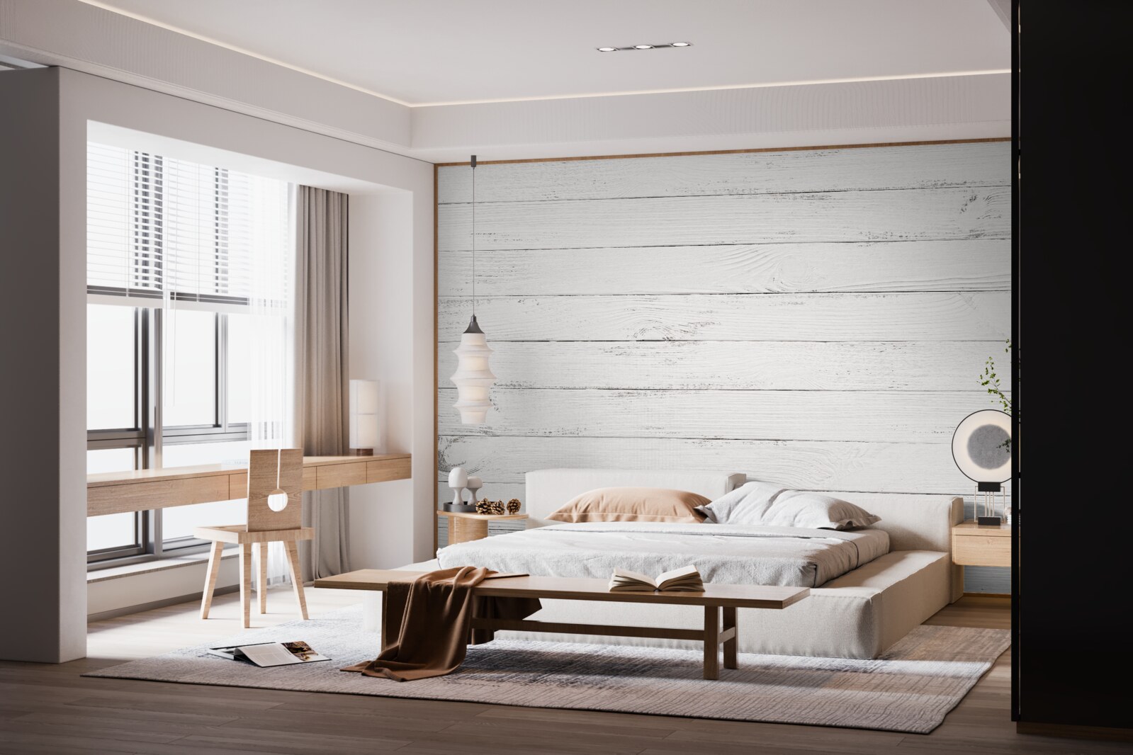 Papier peint tableaux blancs disposés horizontalement