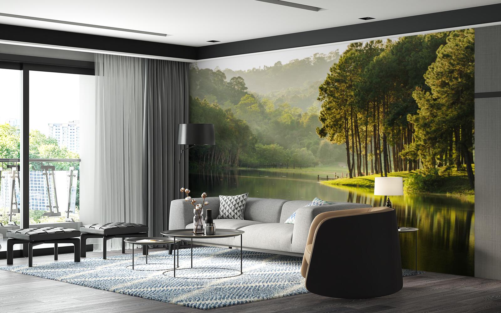 Papier peint les ruisseaux calmes d'un torrent de montagne