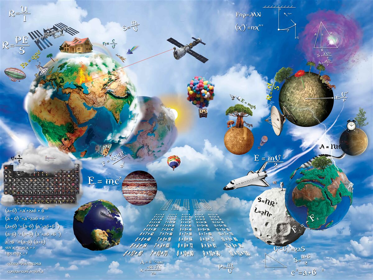 Papier peint les planètes du futur et les dispositifs technologiques du futur