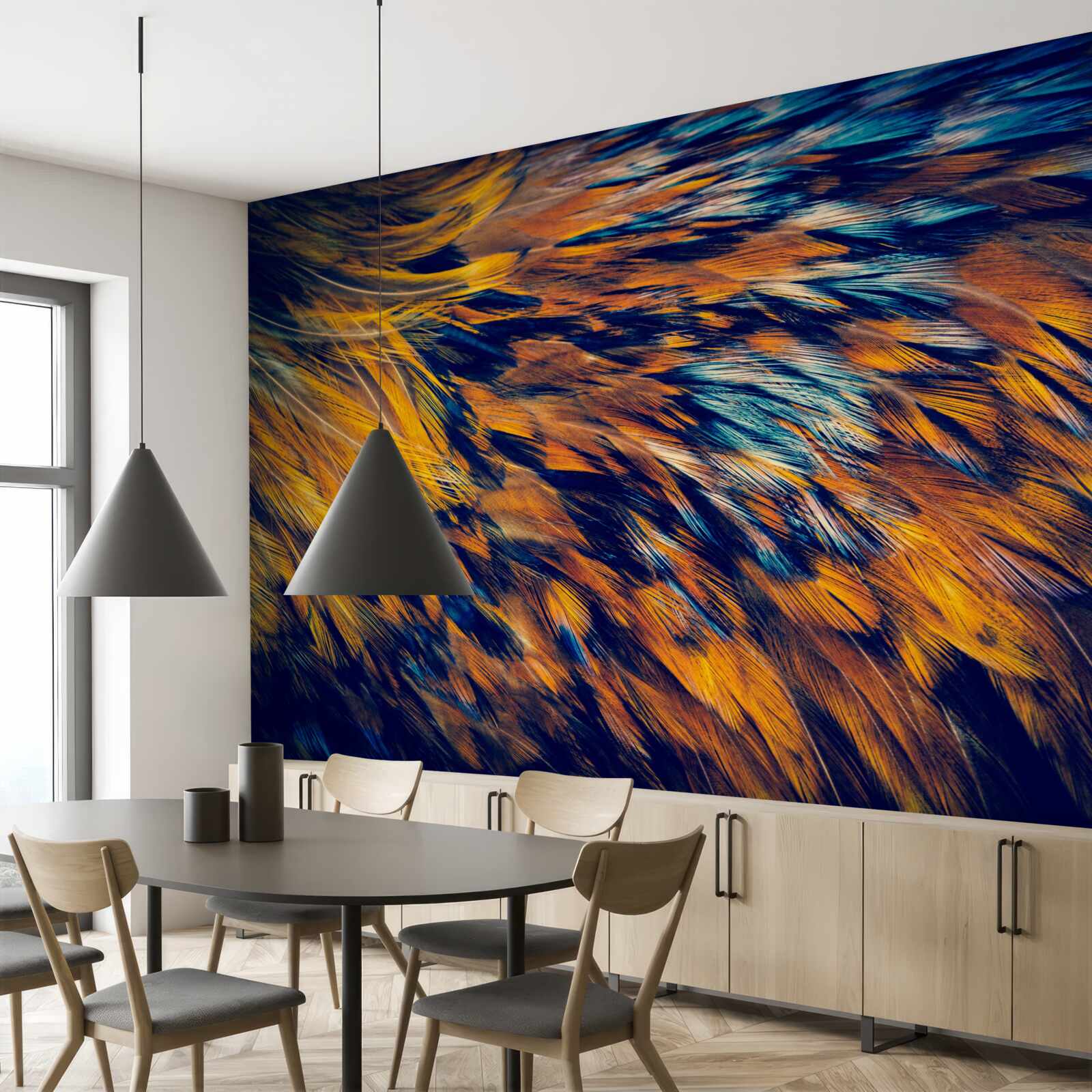 Papier peint les tiges de blé dorées dans les rayons du soleil couchant