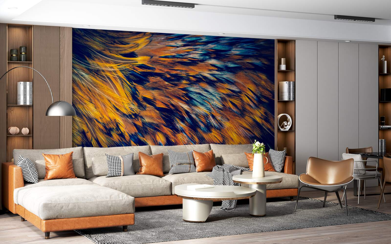 Papier peint les tiges de blé dorées dans les rayons du soleil couchant