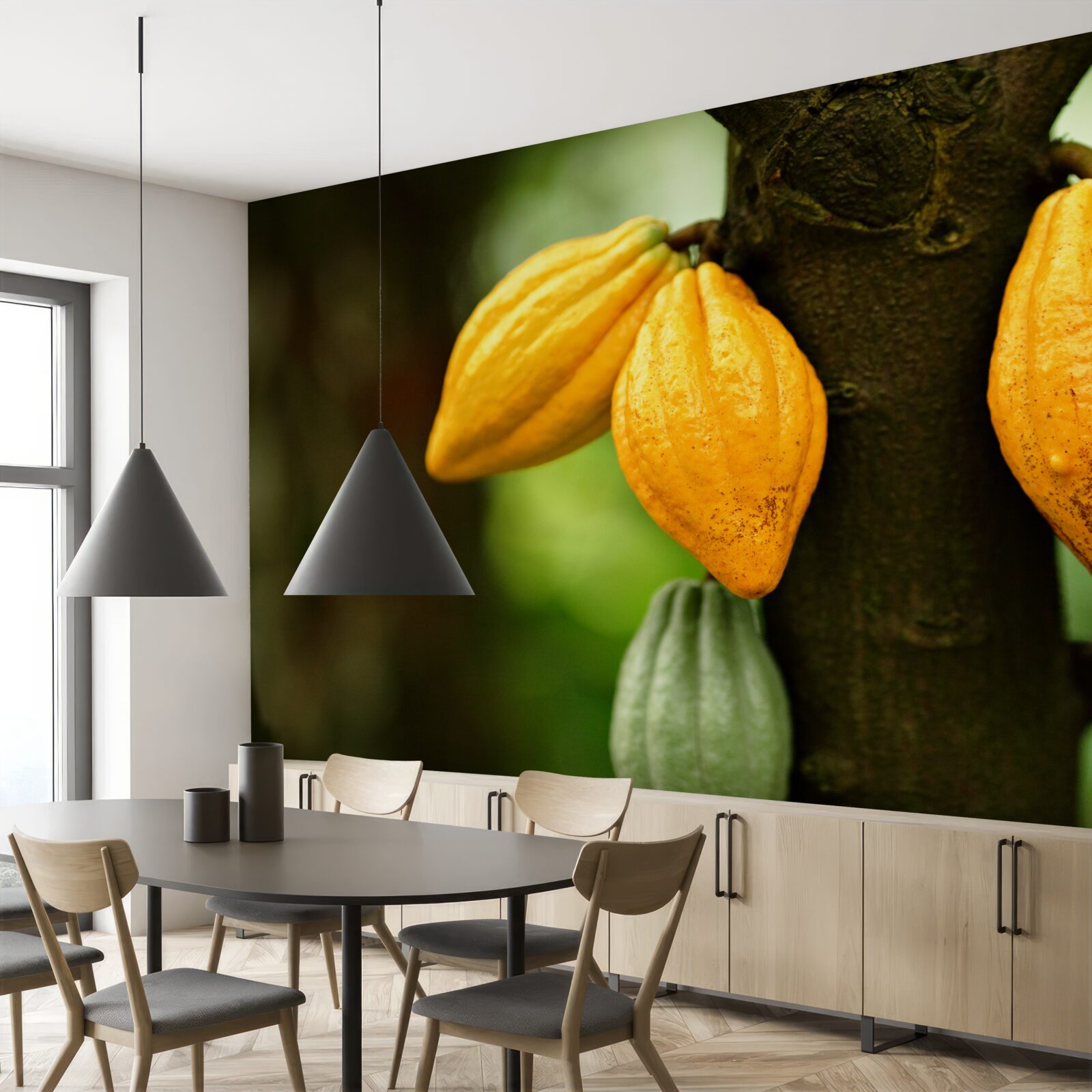 Papier peint grains de café sur la plante