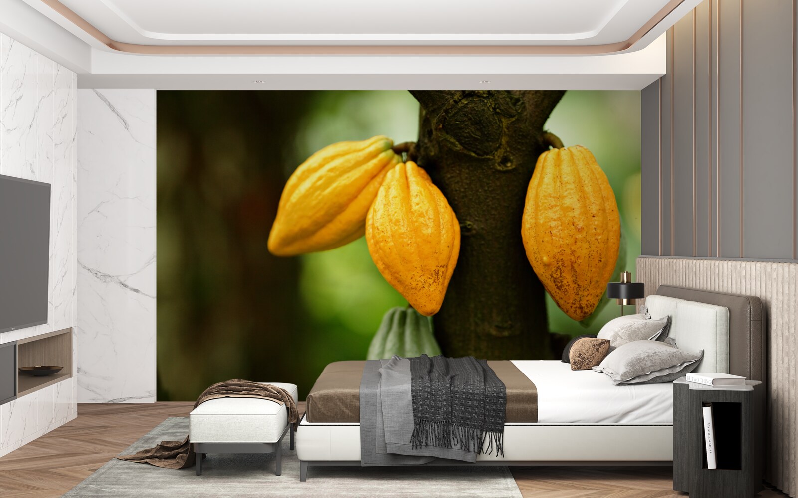 Papier peint grains de café sur la plante