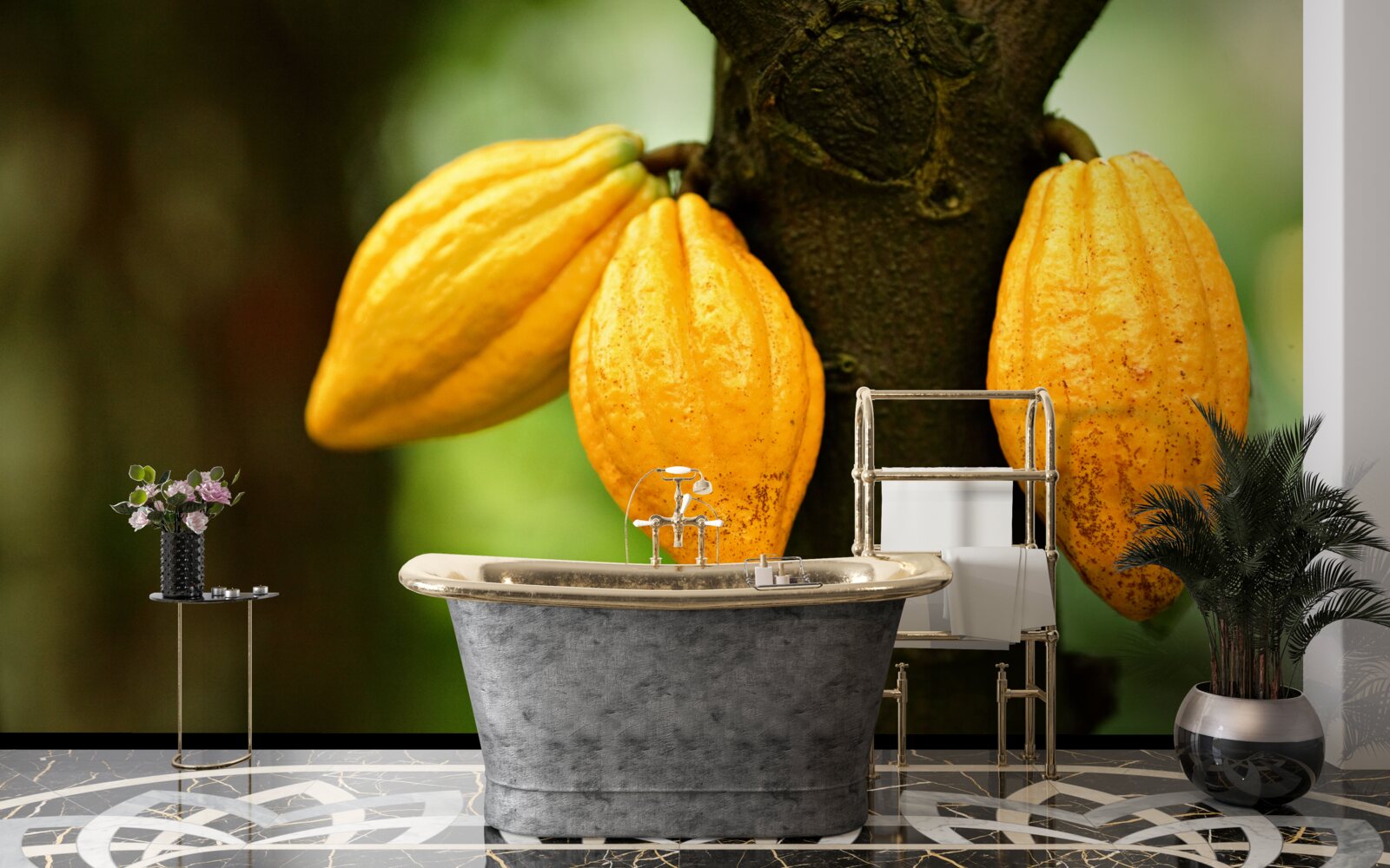 Papier peint grains de café sur la plante