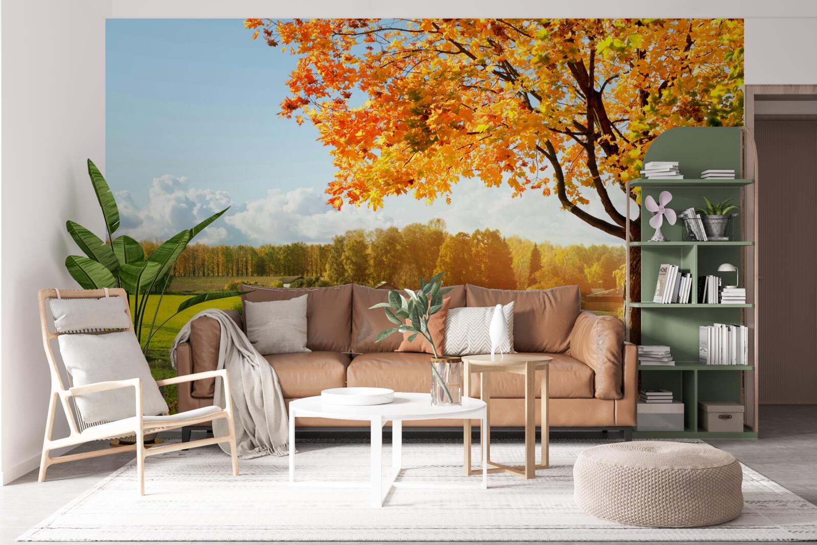 Papier peint une journée d'automne lumineuse, enveloppée d'une beauté dorée