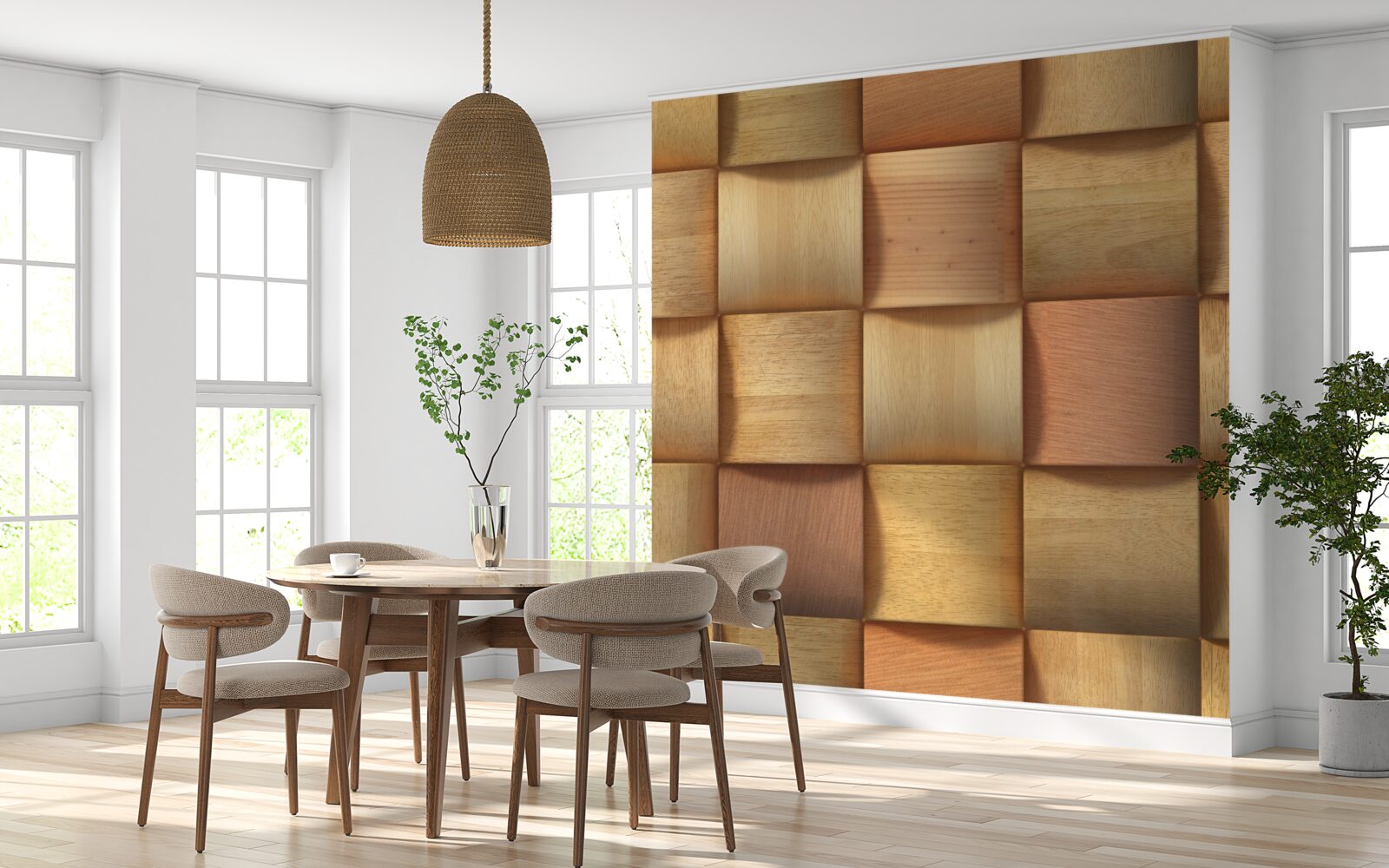 Papier peint bouchons en bois abstraits