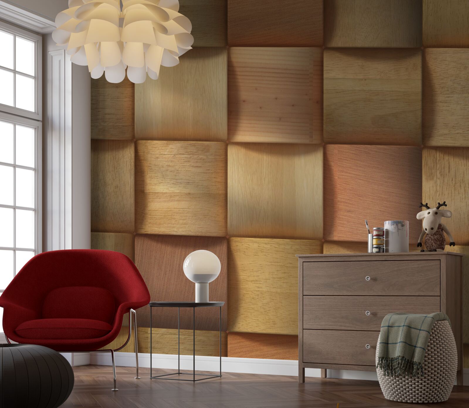 Papier peint bouchons en bois abstraits