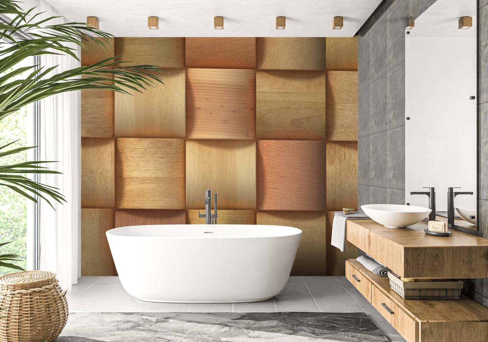 Papier peint bouchons en bois abstraits