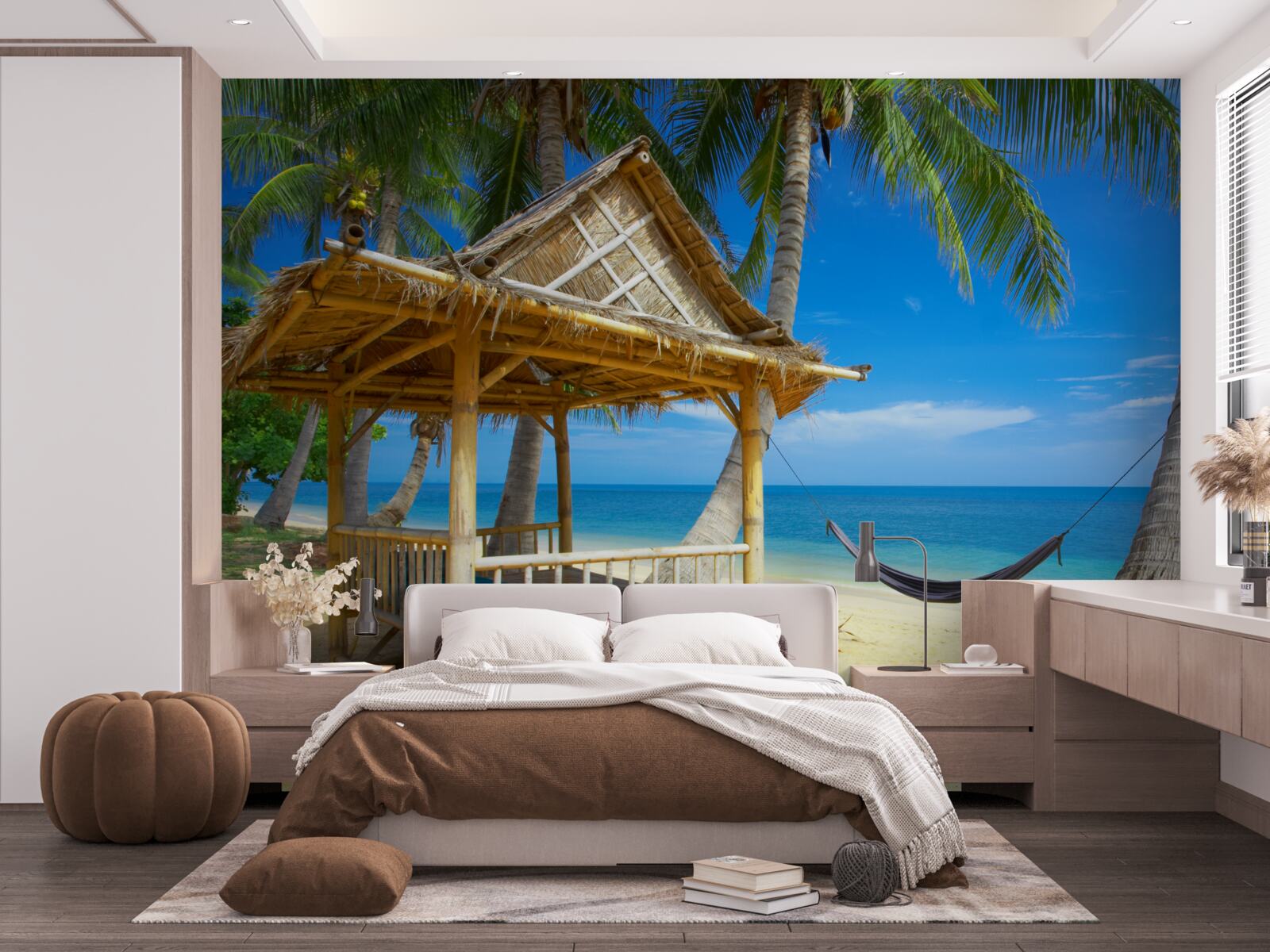 Papier peint gazebo confortable au bord de l'eau