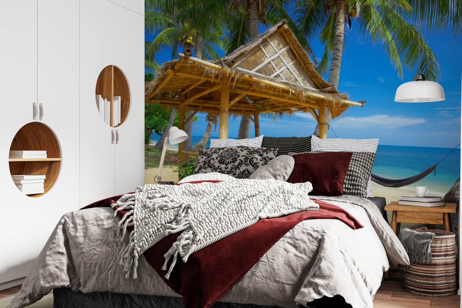 Papier peint gazebo confortable au bord de l'eau