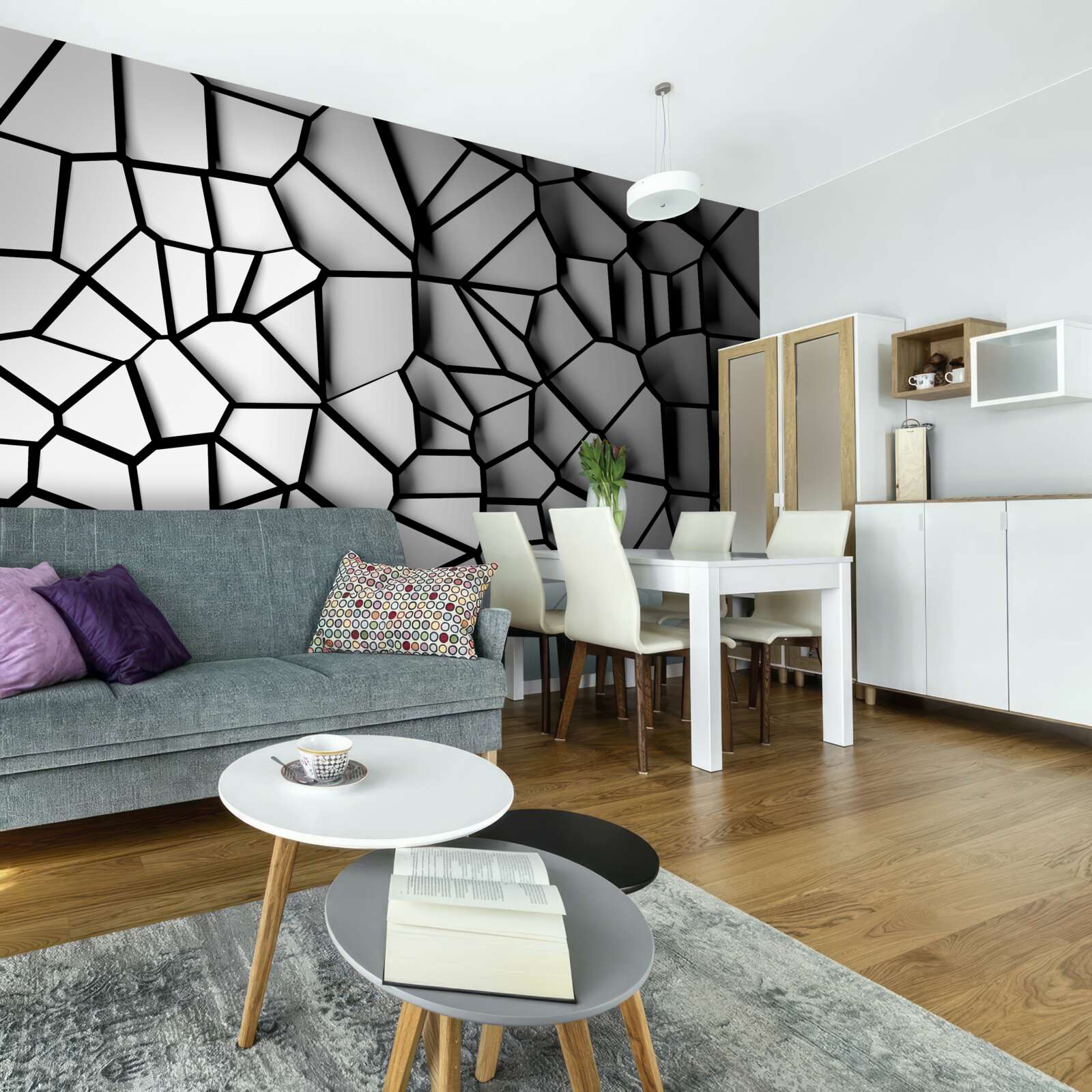 Papier peint verre endommagé