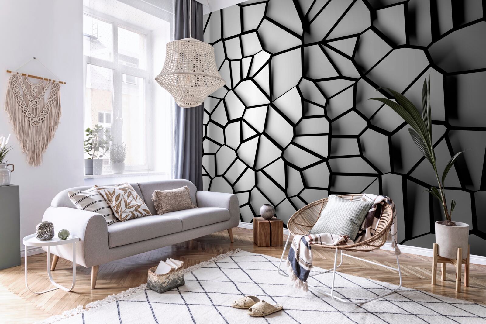 Papier peint verre endommagé