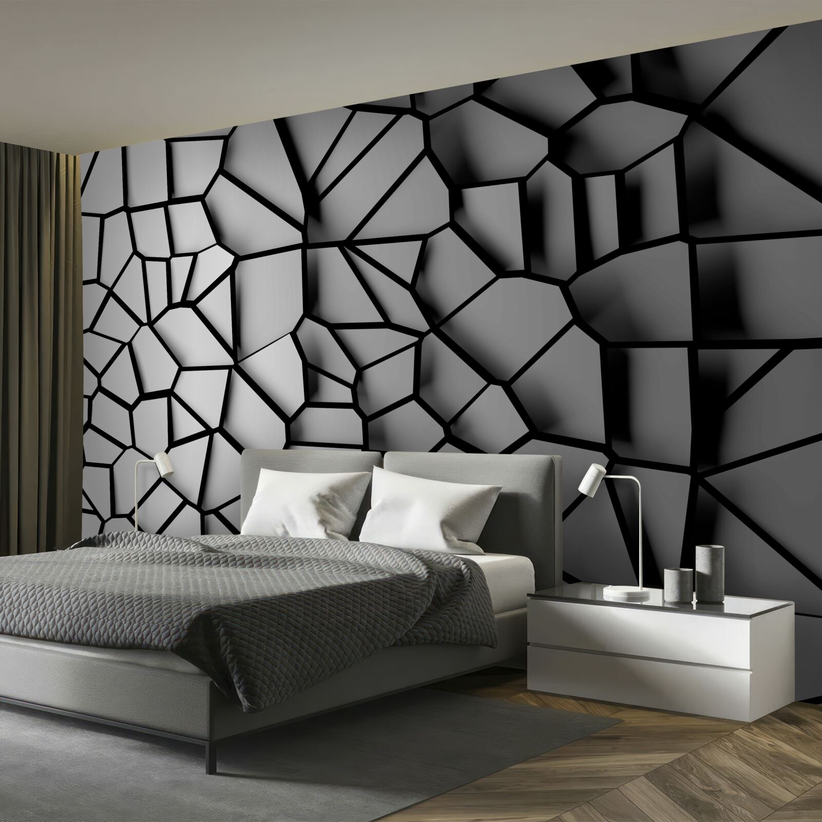 Papier peint verre endommagé