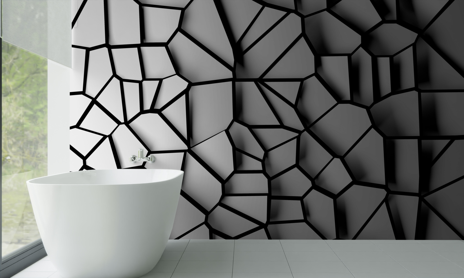 Papier peint verre endommagé