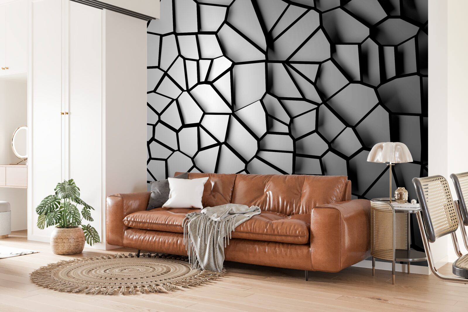 Papier peint verre endommagé