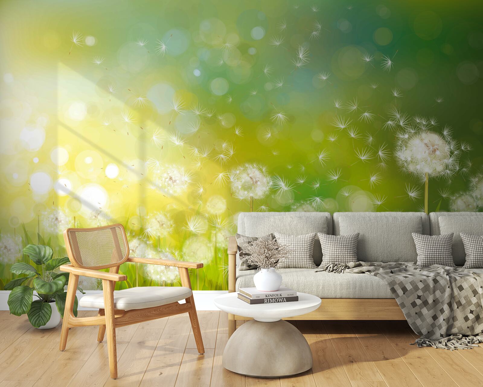 Papier peint pissenlits d'été