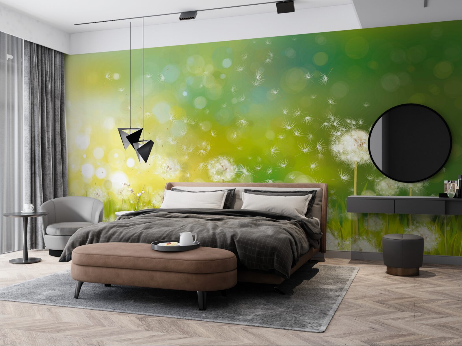 Papier peint pissenlits d'été