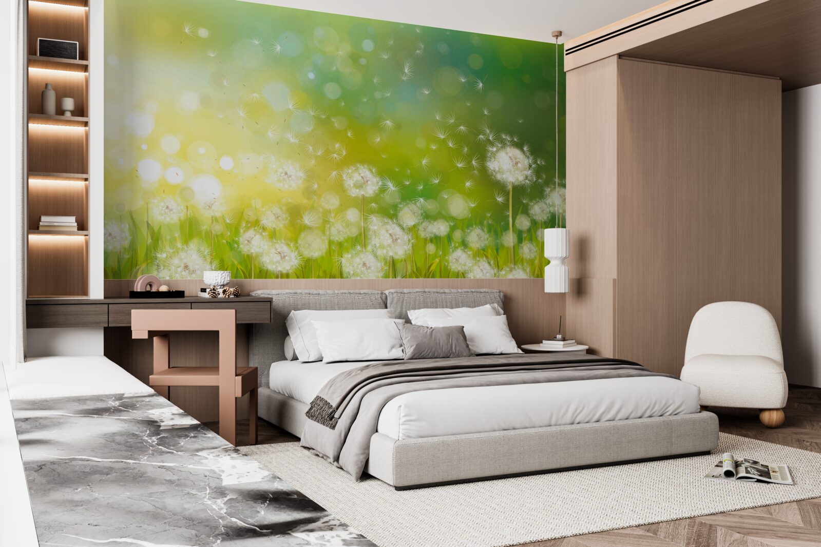 Papier peint pissenlits d'été