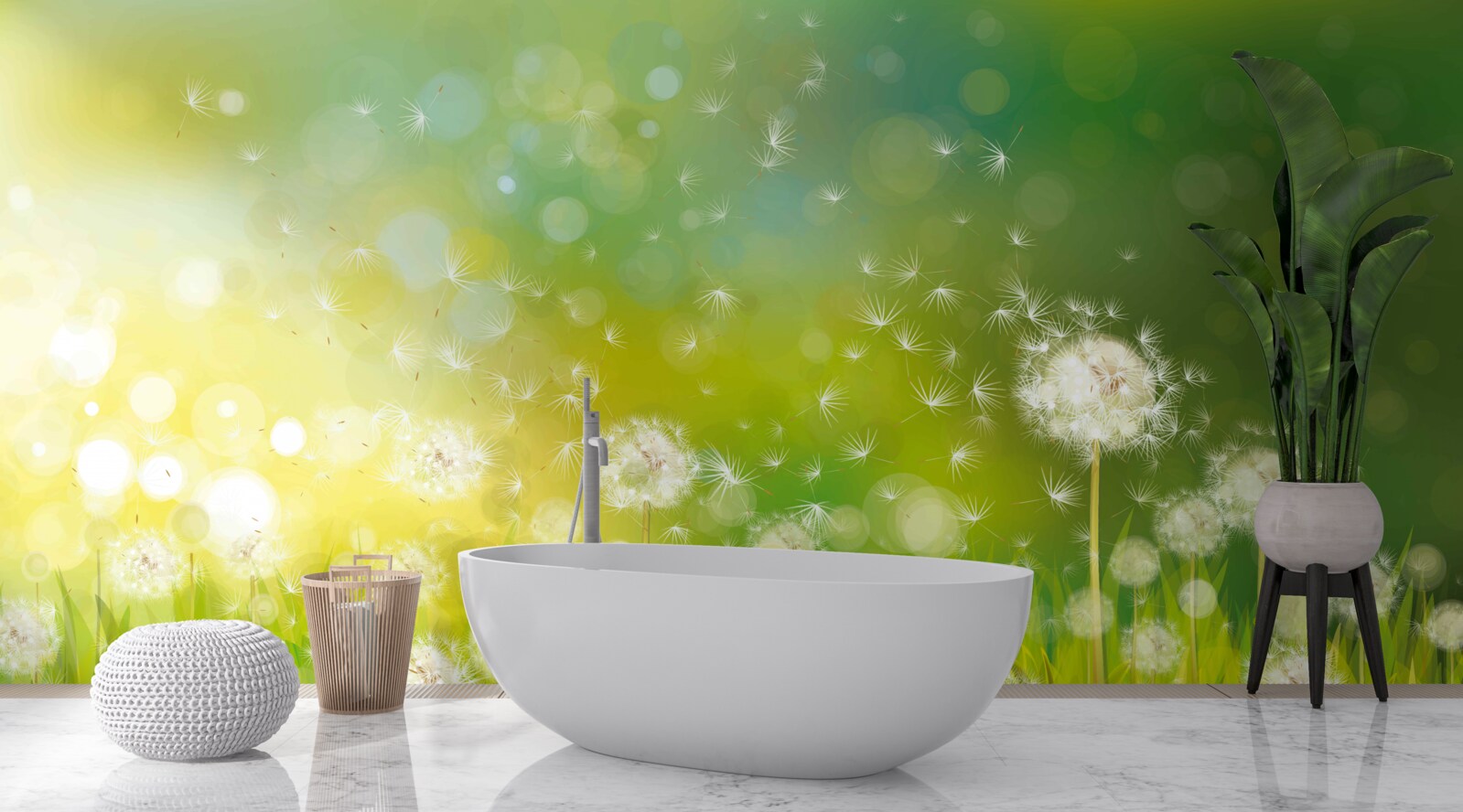 Papier peint pissenlits d'été