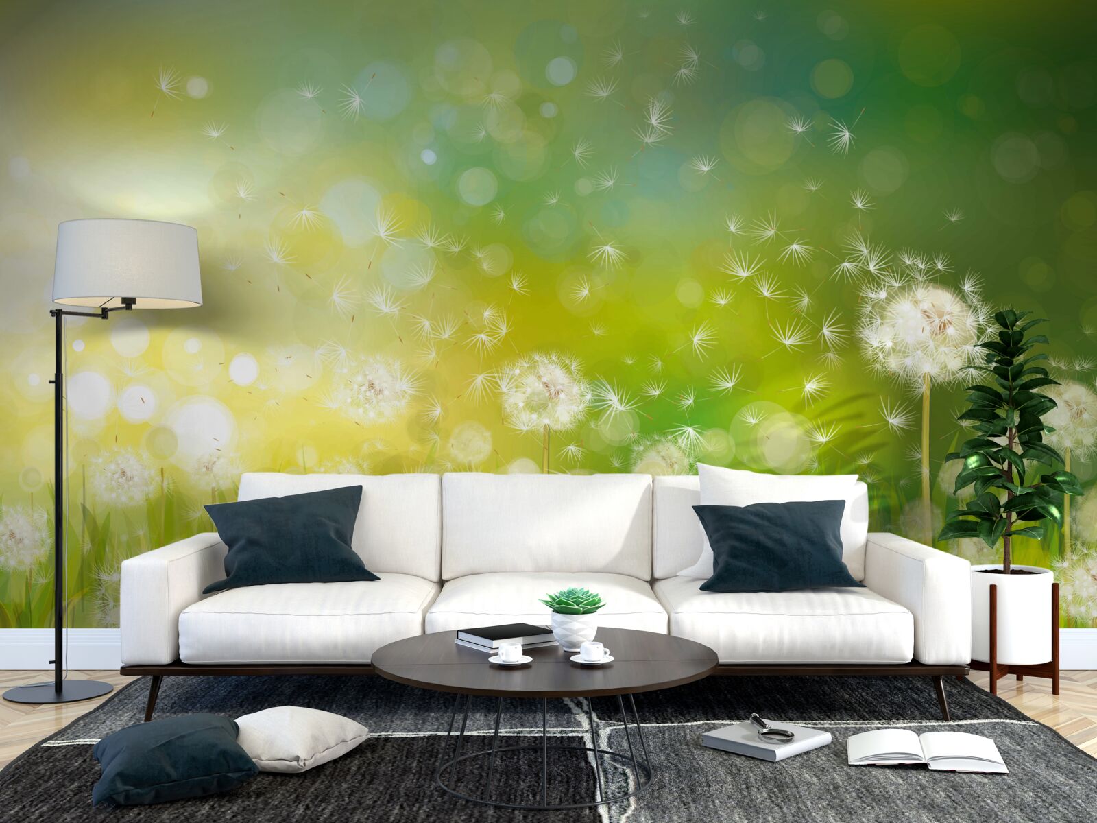 Papier peint pissenlits d'été