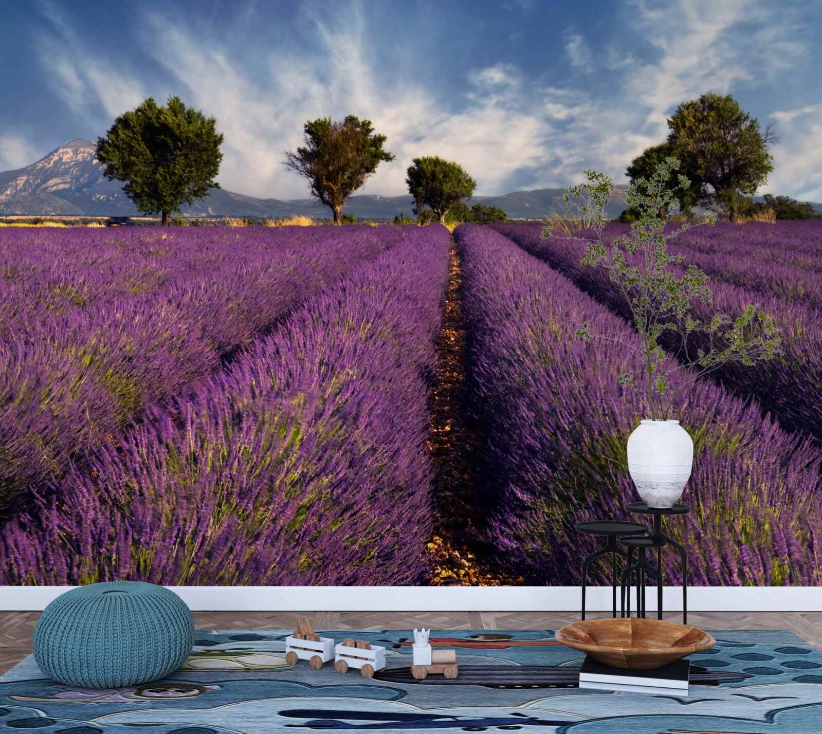 Papier peint des champs de lavande parfumés