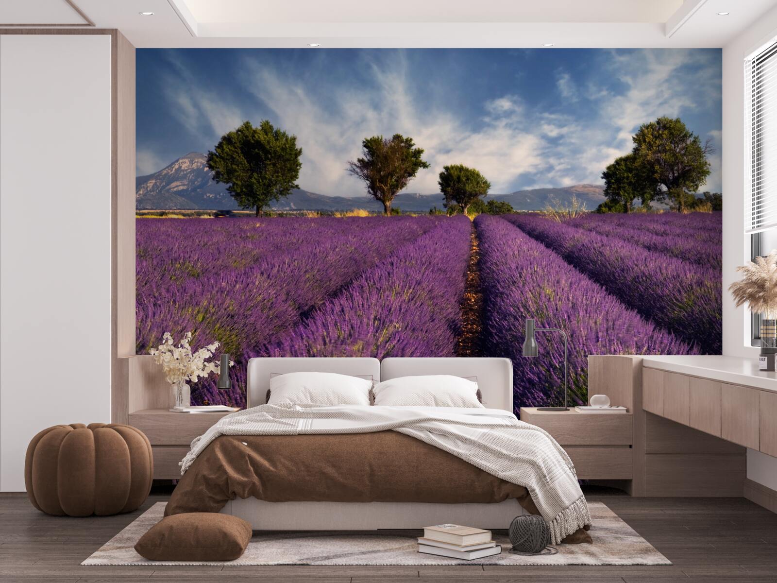 Papier peint des champs de lavande parfumés