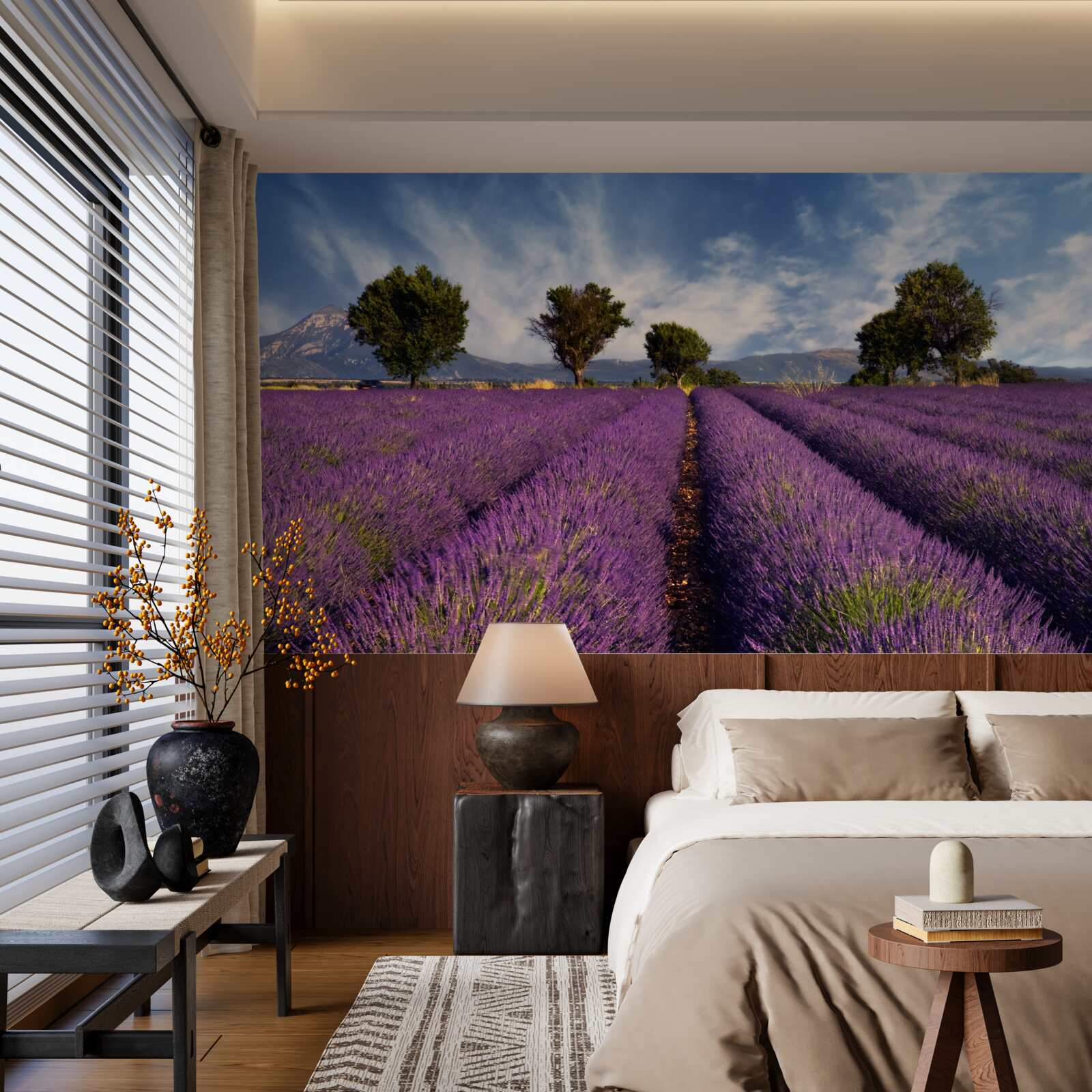 Papier peint des champs de lavande parfumés