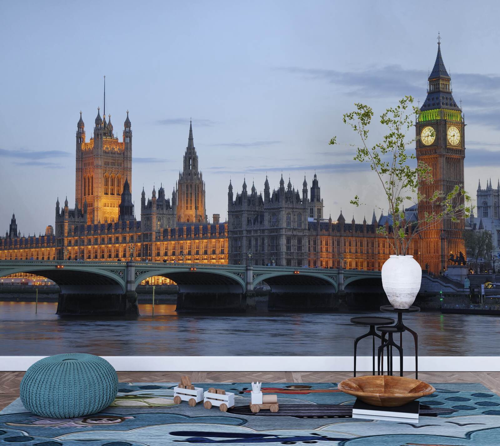 Papier peint big ben et parlement illuminés