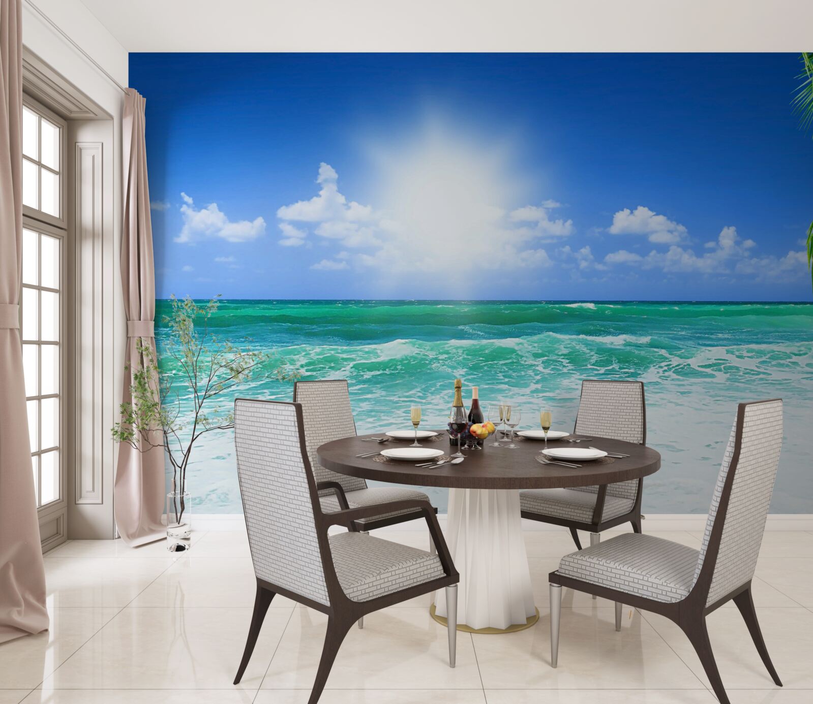 Papier peint marée haute tropicale pendant la journée