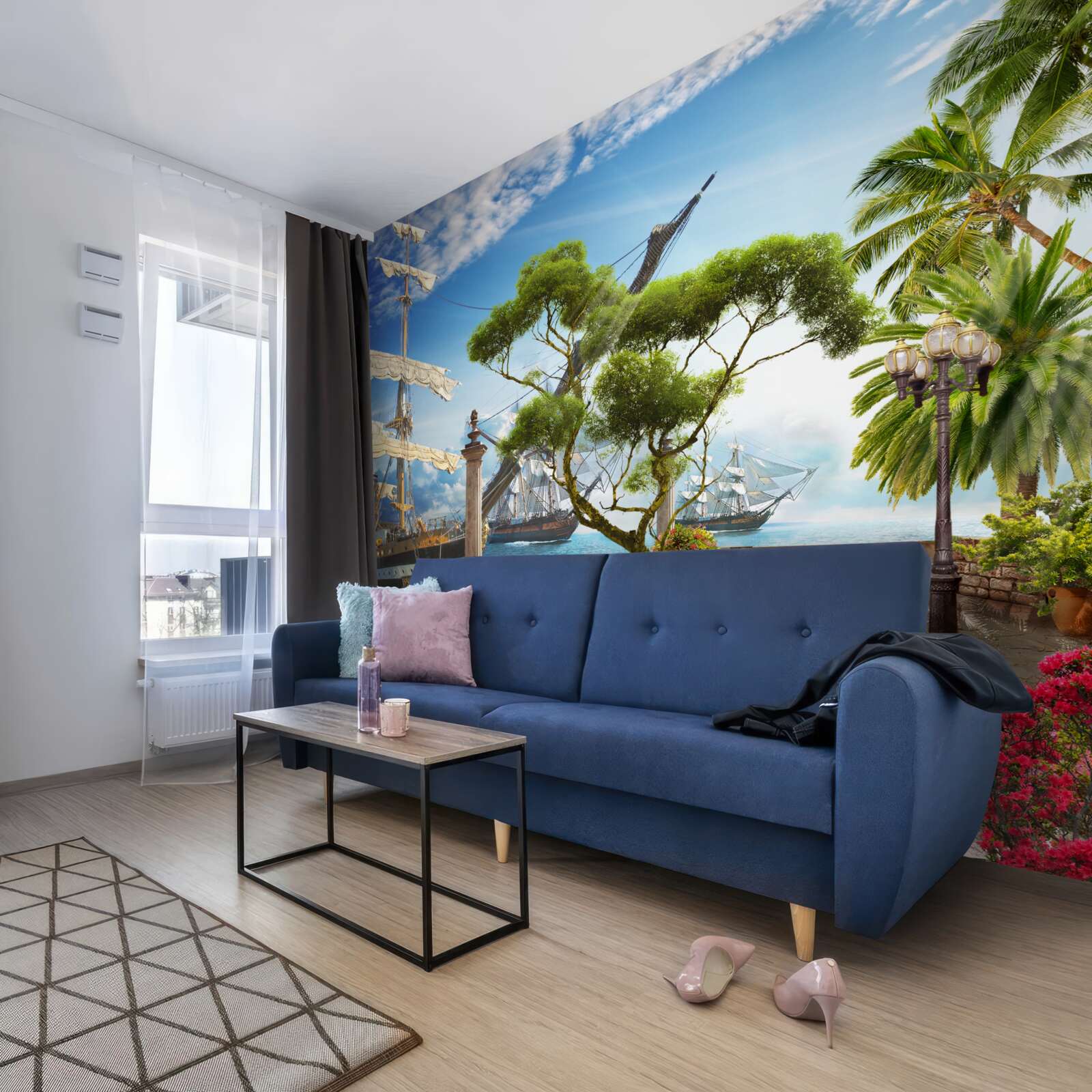 Papier peint chemin vers la rivière et la promenade