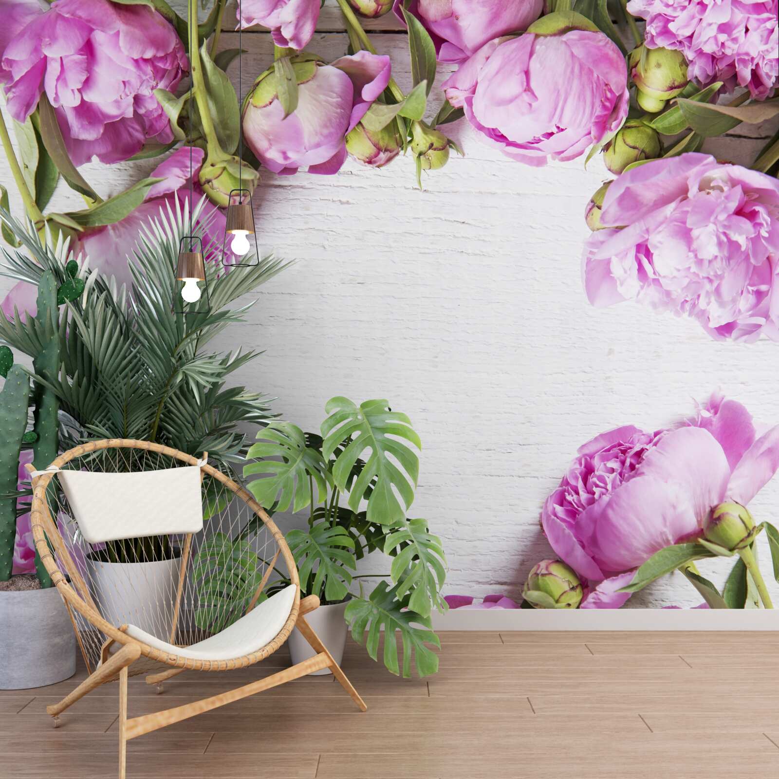 Papier peint fleurs violettes dans la décoration